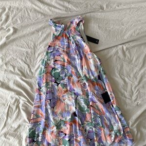 Lulu's Pastel Floral Halter Dress